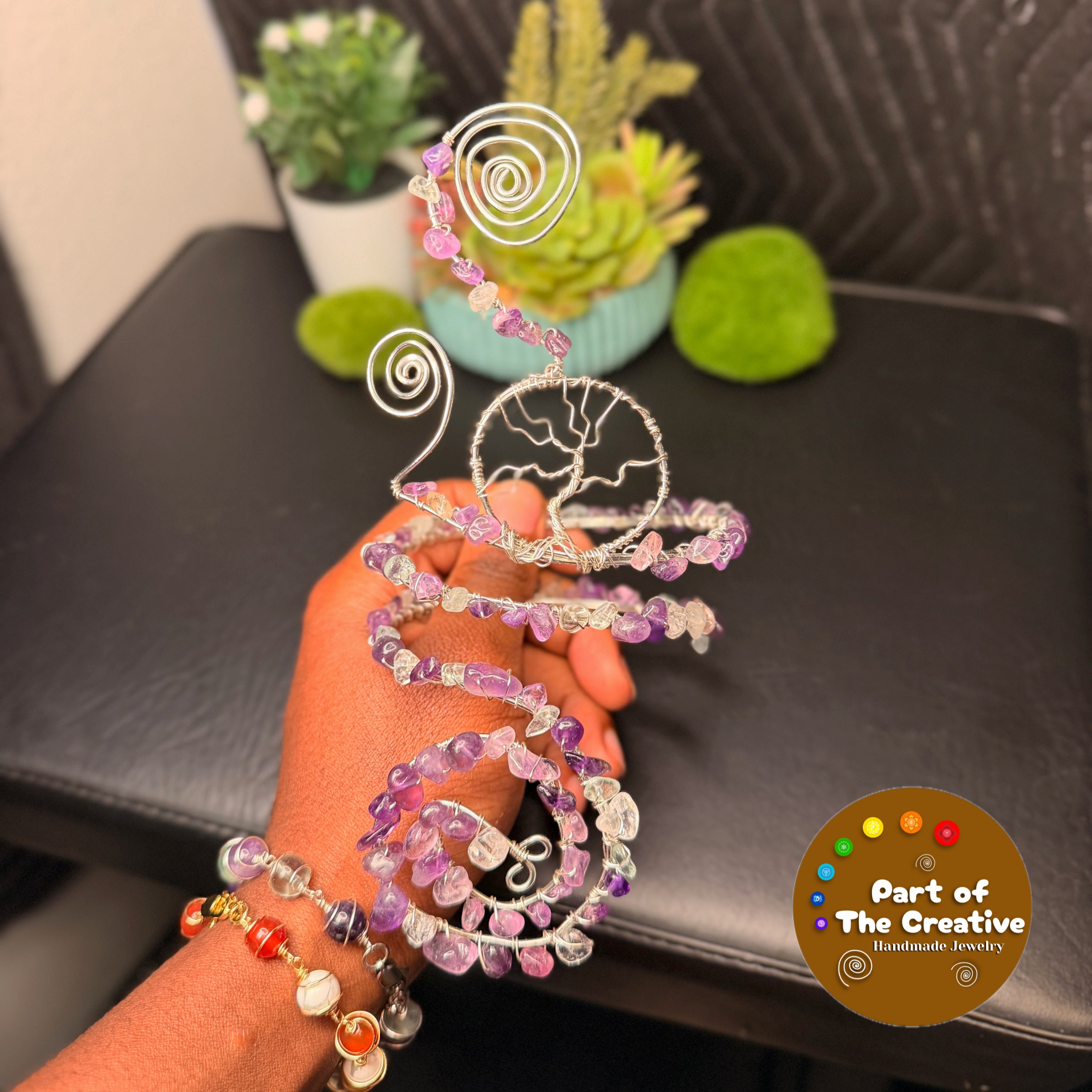 Amethyst Tree Adjustable Arm Cuff