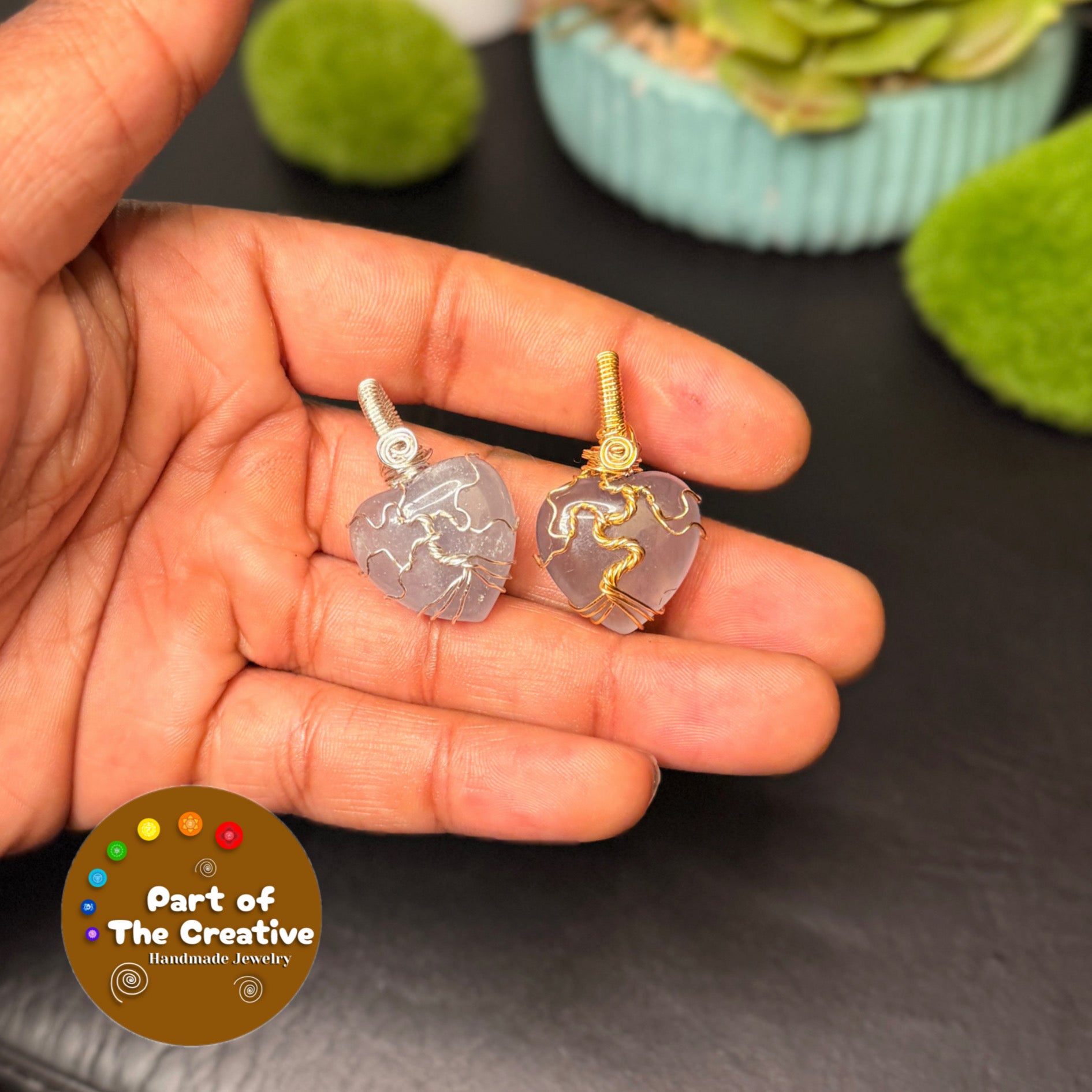 Fluorite Heart Tree Pendant