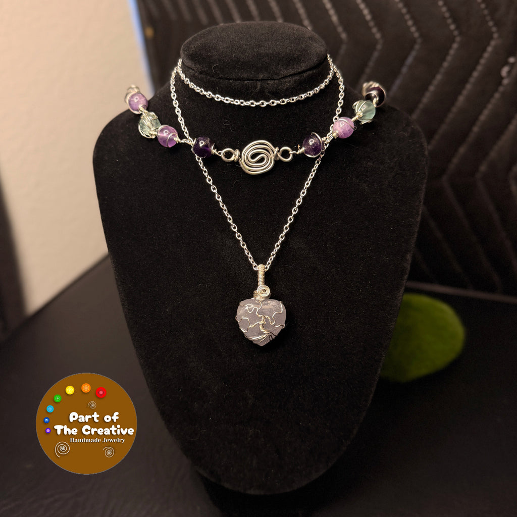 Fluorite Heart Tree Pendant