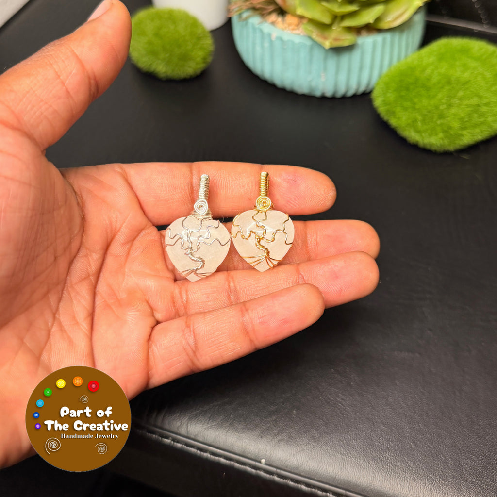 Clear Quartz Heart Tree Pendant