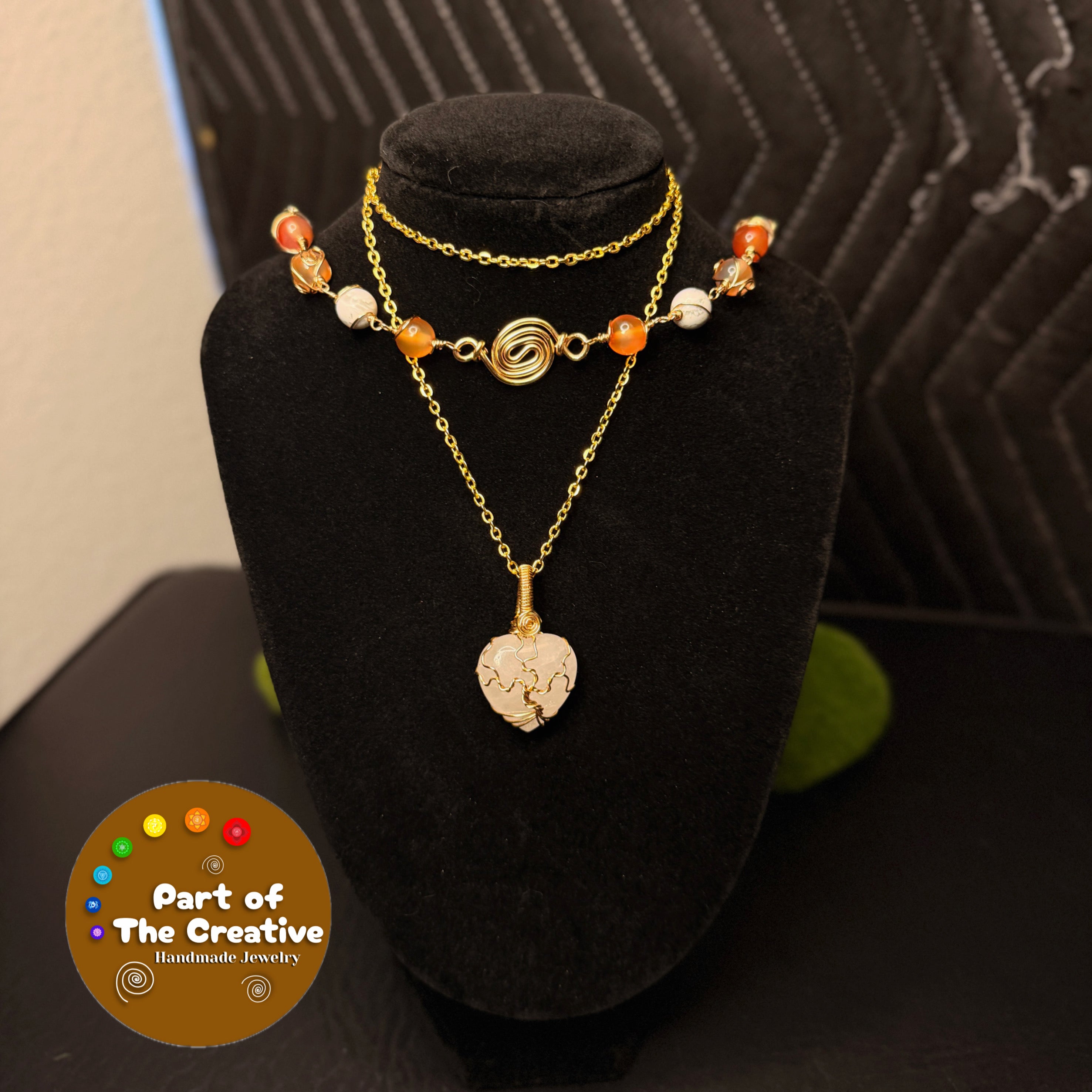 Clear Quartz Heart Tree Pendant