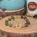 African Bloodstone Wrapped Chakra Bracelet ( 6.5 inches )