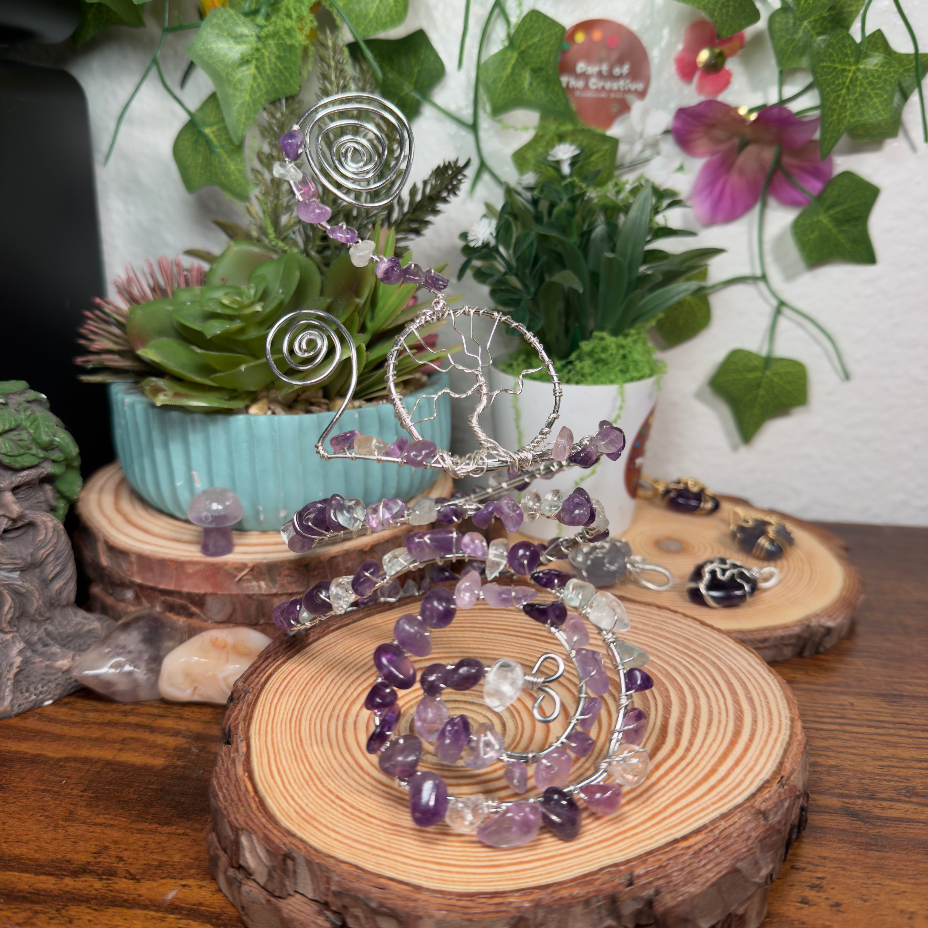 Amethyst Tree Adjustable Arm Cuff
