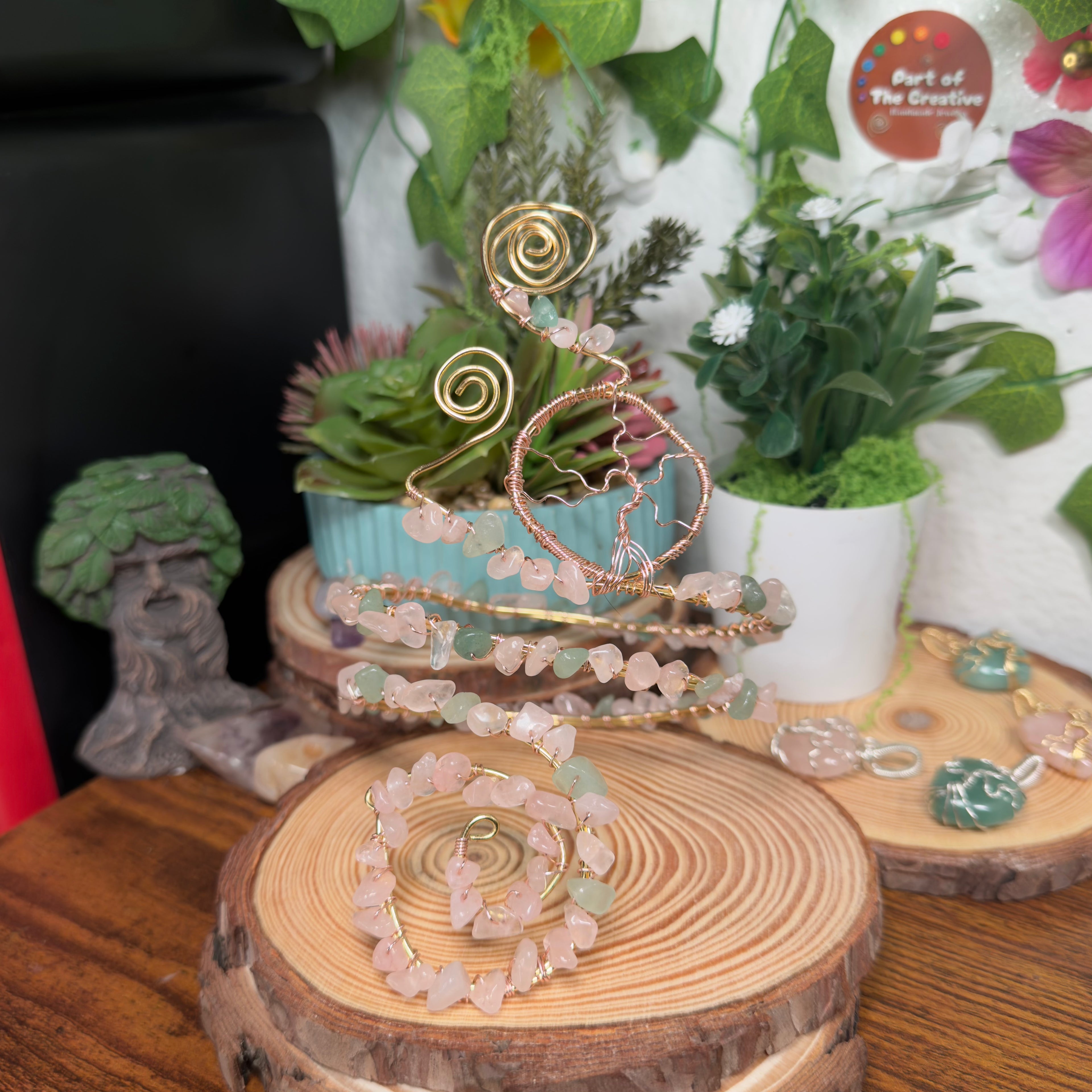 Green Aventurine Tree Adjustable Arm Cuff