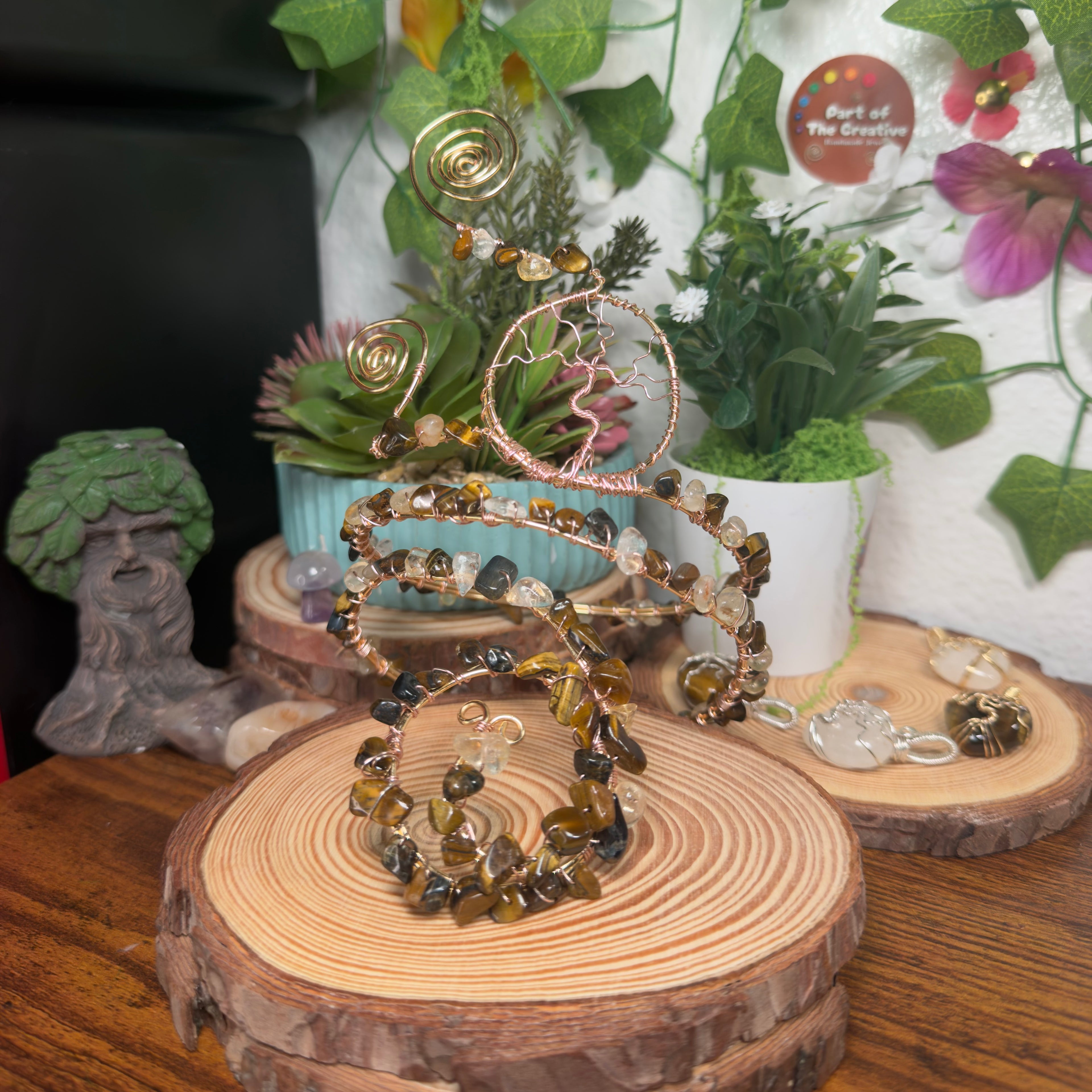 Tigers Eye Tree Adjustable Arm Cuff