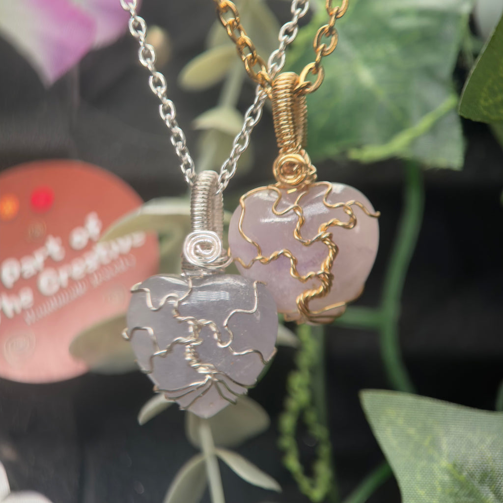 Fluorite Heart Tree Pendant