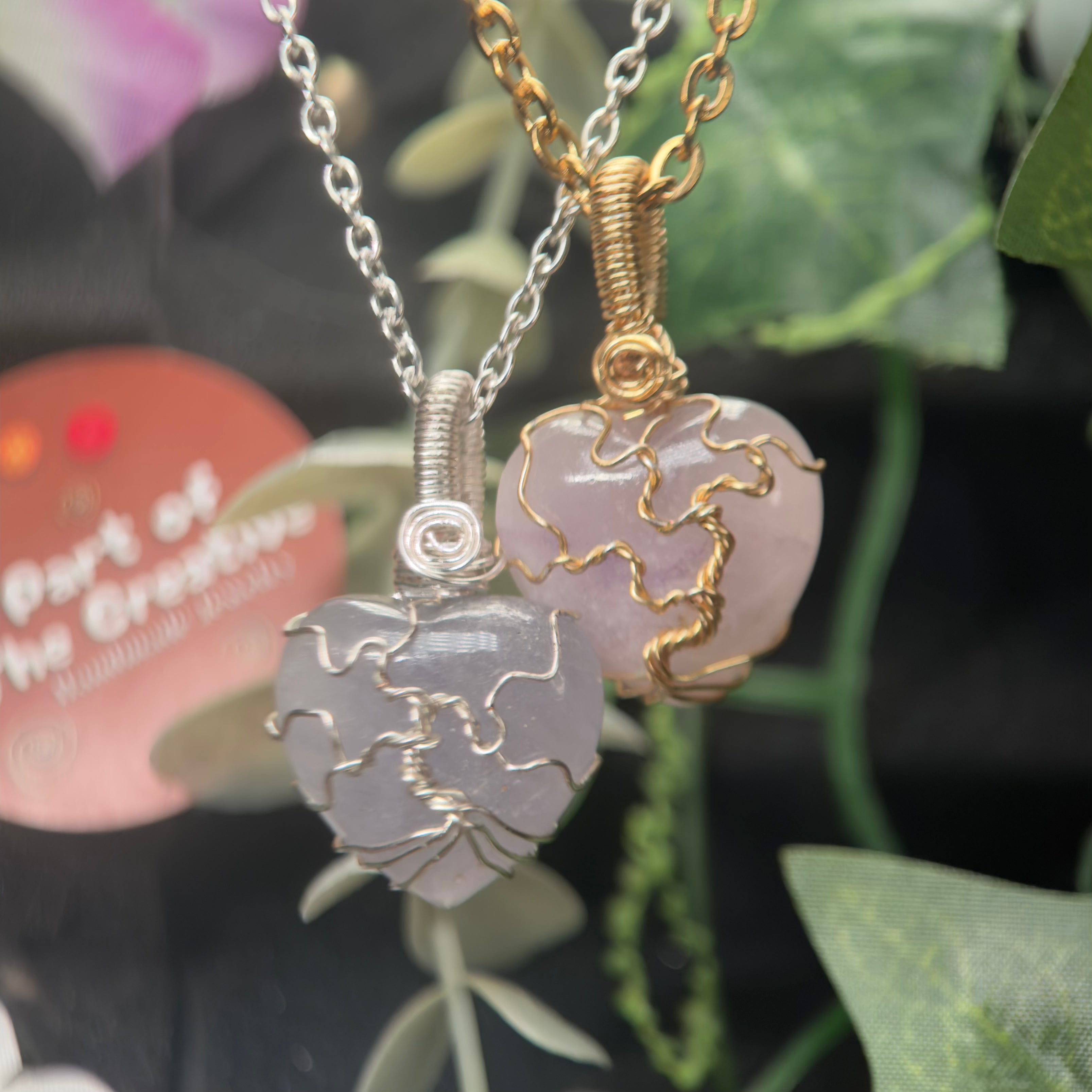 Fluorite Heart Tree Pendant